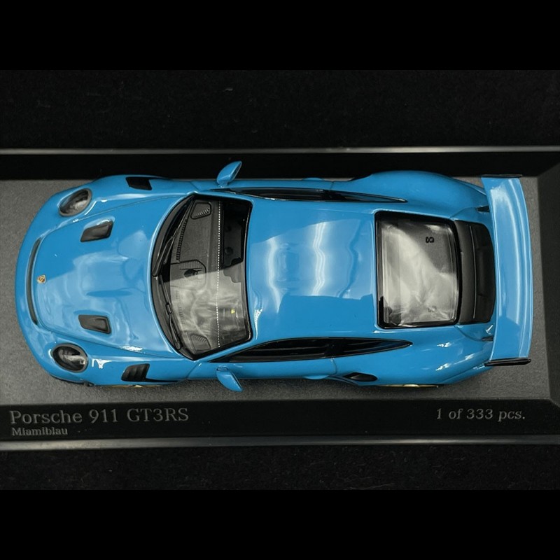 Porsche 911 GT3RS 2018 – Bleu Miami – Minichamps 1/43 – Neuf Sous Blister