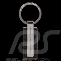 Porte-clés Porsche Design Métal Bar / Cuir Noir 4056487026299