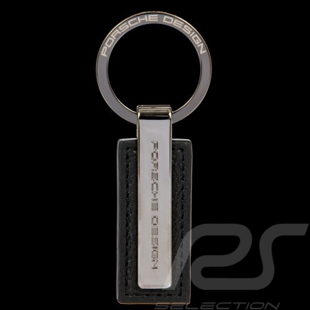Porsche Design Schlüsselanhänger Metal Bar / Leder  Schwarz OKY08801.001