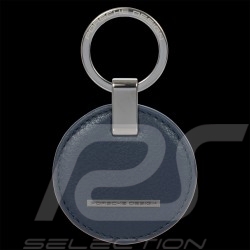 Porte-clés Porsche Design Circulaire Cuir Bleu Foncé OKY08802.006