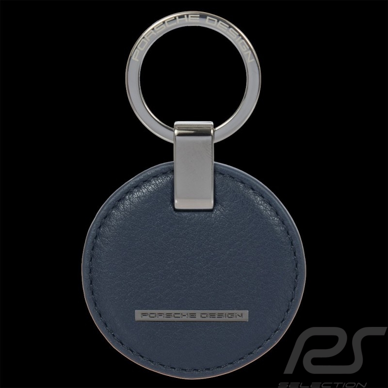 Porte-clés Porsche Design Circulaire Cuir Bleu Foncé OKY08802.006