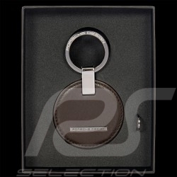 Porte-clés Porsche Design Circulaire Cuir Brun foncé OKY08802.099