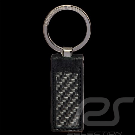 Porsche Design Keyring Metal Bar Carbon Fiber / Leather Black OKY08800.001