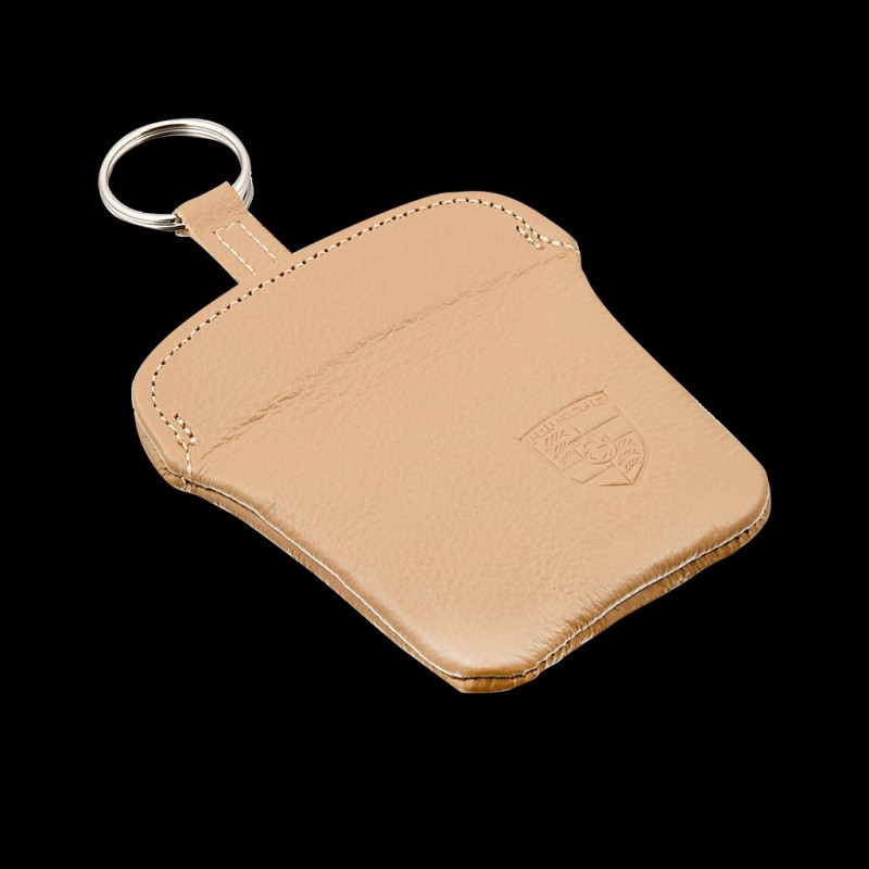 Leather key pouch Cashmere Beige