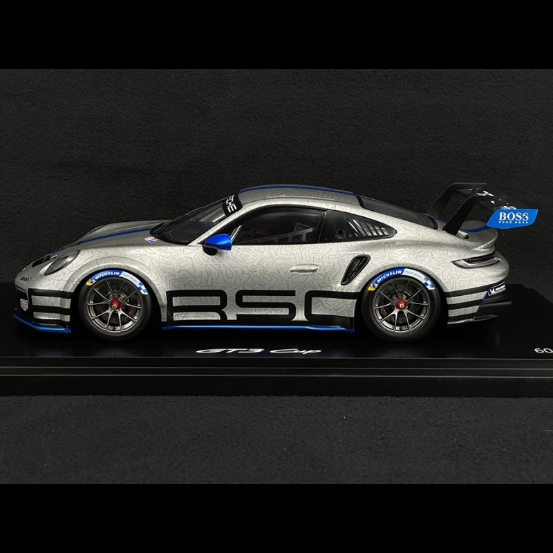 Porsche 911 GT3 Cup Type 992 2021 GT Silver / Shark Blue 1/18 Spark  WAP0219920NGT3