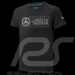 Mercedes T-shirt AMG Petronas F1 Logo-Grafik Schwarz - Kinder