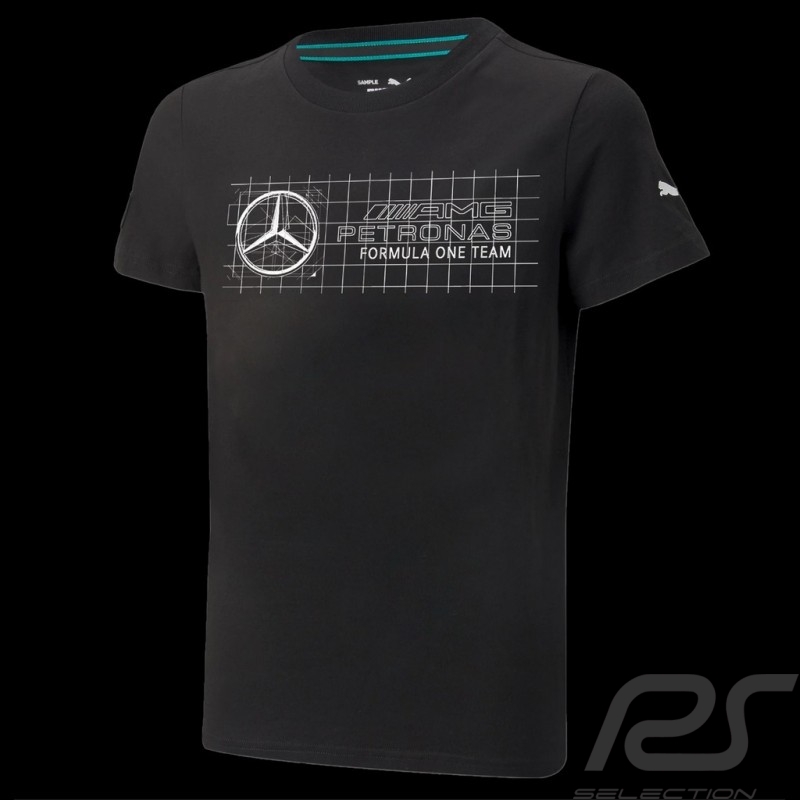 T-shirt Mercedes AMG Petronas F1 Logo Graphique Noir - Enfant