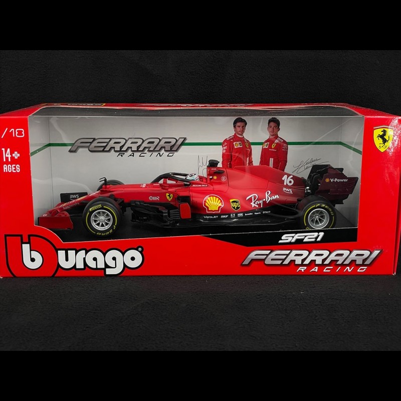 Charles Leclerc Ferrari SF21 F1 2021 n°16 with driver 1/18 Bburago