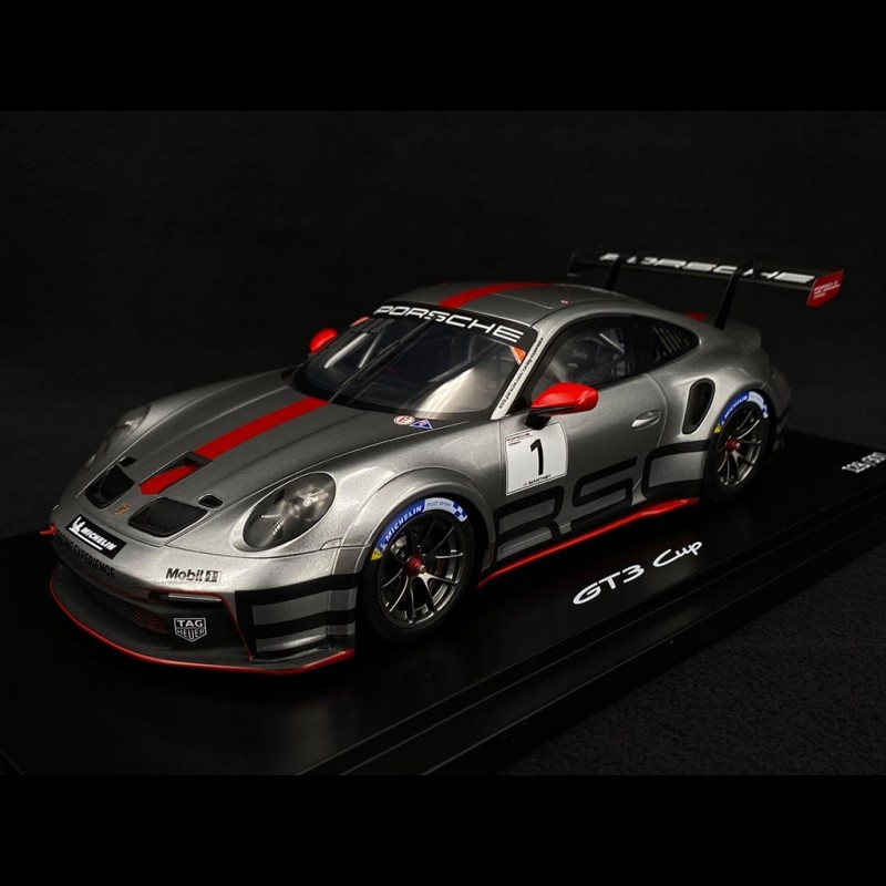 Porsche 911 GT3 Cup Type 992 2021 GT Silver / Guards red 1/18