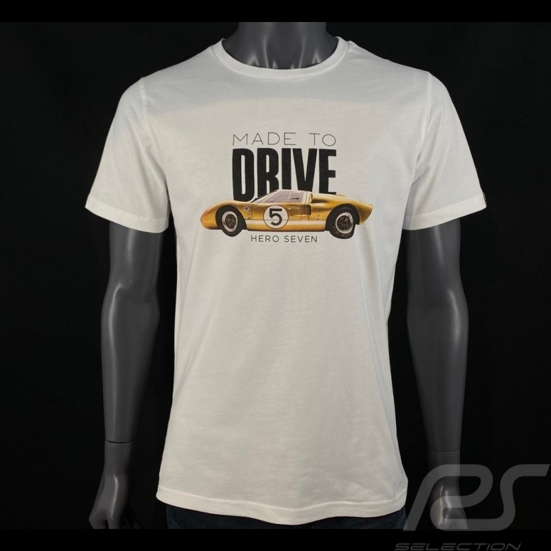 Ford T-shirt GT40 n° 5 Mk One Weiß Hero Seven - Herren