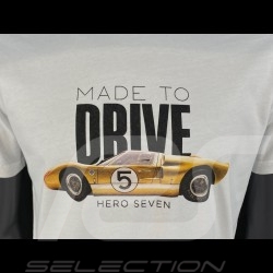 T-shirt Ford GT40 n° 5 Mk One Blanc Hero Seven - Homme