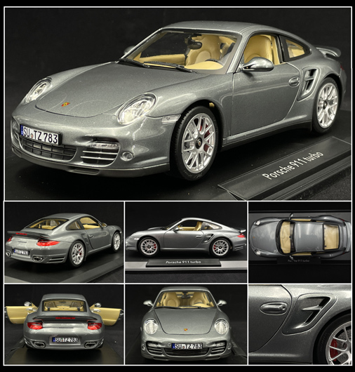 NOREV Porsche 911 Turbo 2010 Echelle 1:18 Voiture Miniature - Gris