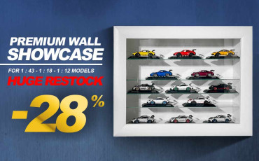 Premium Wall Showcase for 1 : 43, 1 : 18, 1 : 12 Models - New & Restock Porsche Models - Special Prices : up to -60%