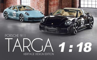 New Porsche 911 Targa 4S Heritage Black & Meissen Blue 1:18