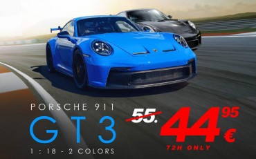 NEW PORSCHE 992 GT3 1/18 only 44.95 euros! - 2 colors Shark blue or Jet Black - opening doors