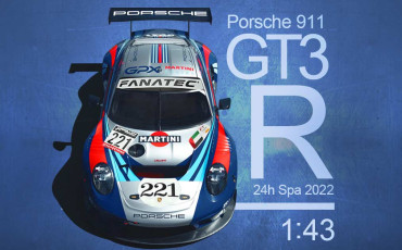 New Porsche 911 GT3 R Martini 24h Spa 2022 1 : 43 - New Porsche Clothing & Accessories - New Spark Model Cars