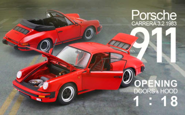 New Porsche 911 Carrera 3.2 1983 All Opening 1 : 18 - Porsche Motorsport : up to -40% Discount !